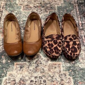 Brown and Leopard Print Women's Flats